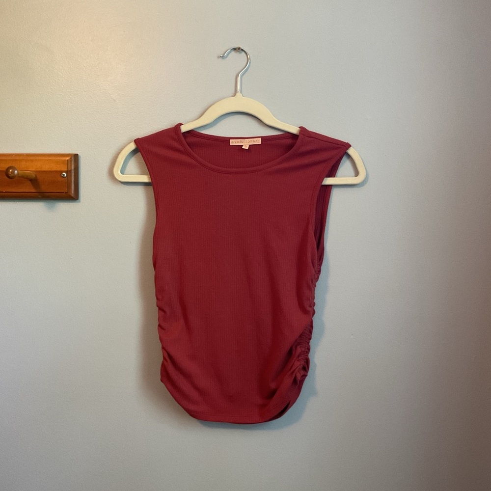 evolutionary Burgundy Sleeveless Tank Top